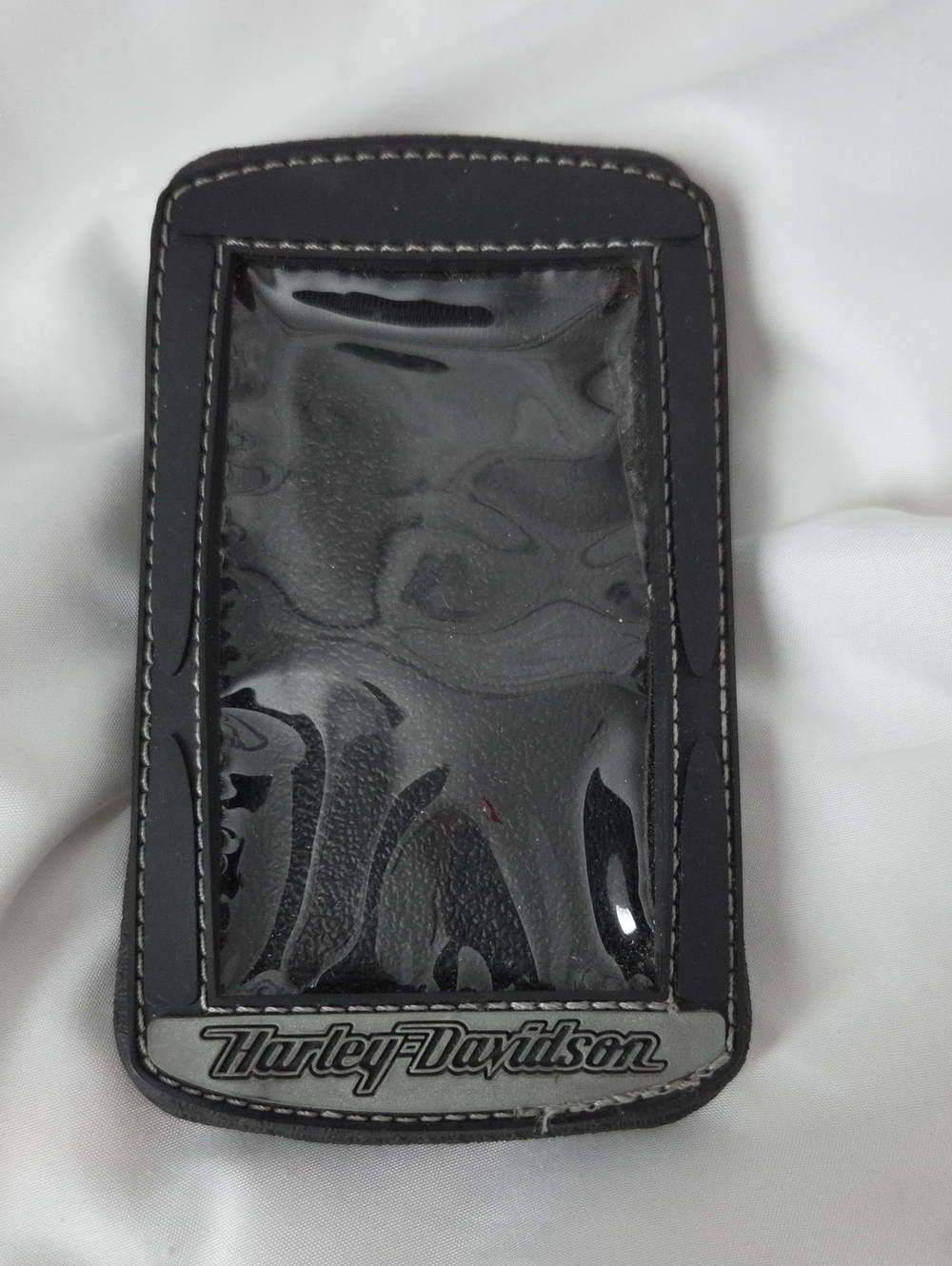 Harley-Davidson Black Leather Magnetic Phone Holster with Clear Window